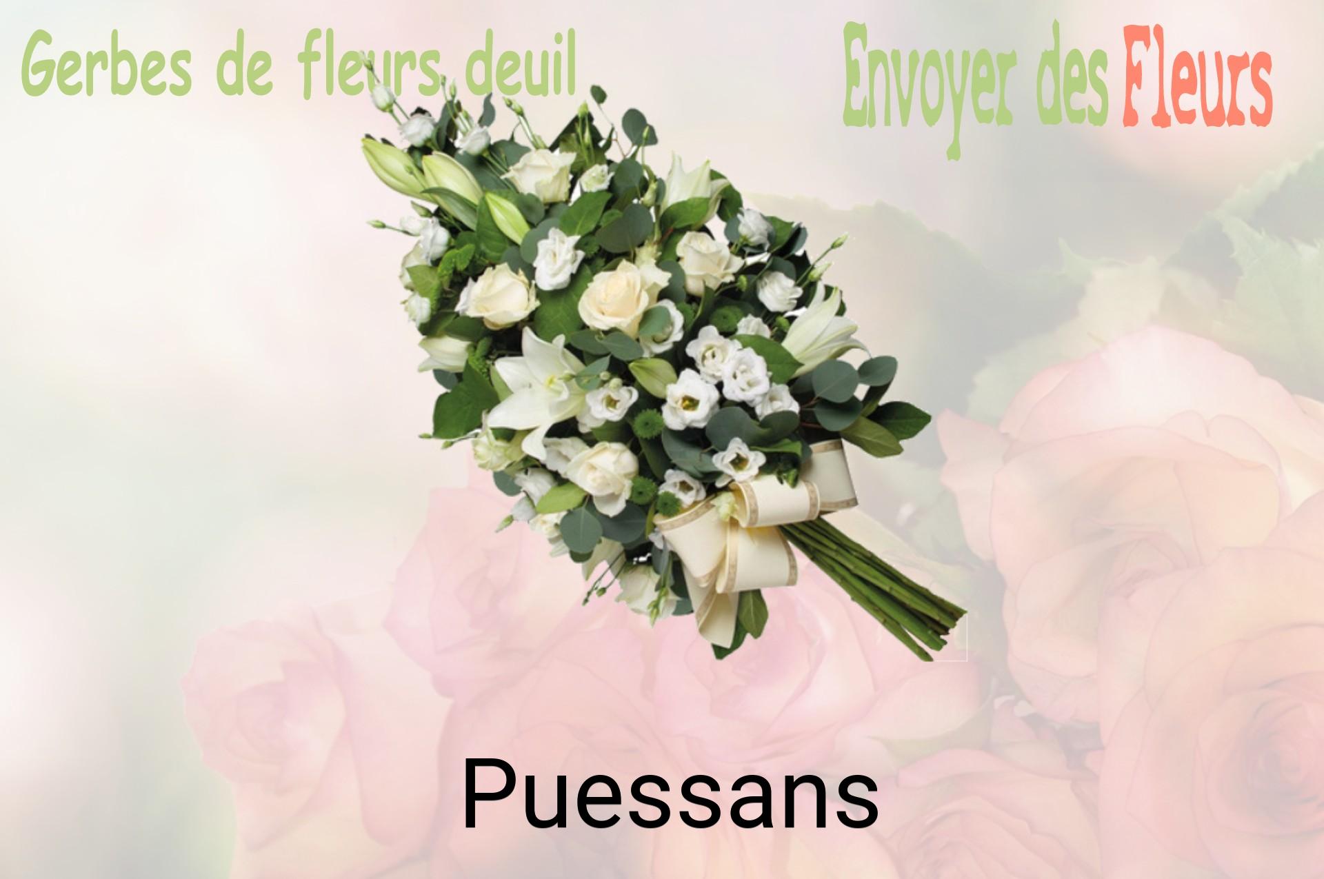 Gerbe de fleurs de deuil livrée à Puessans